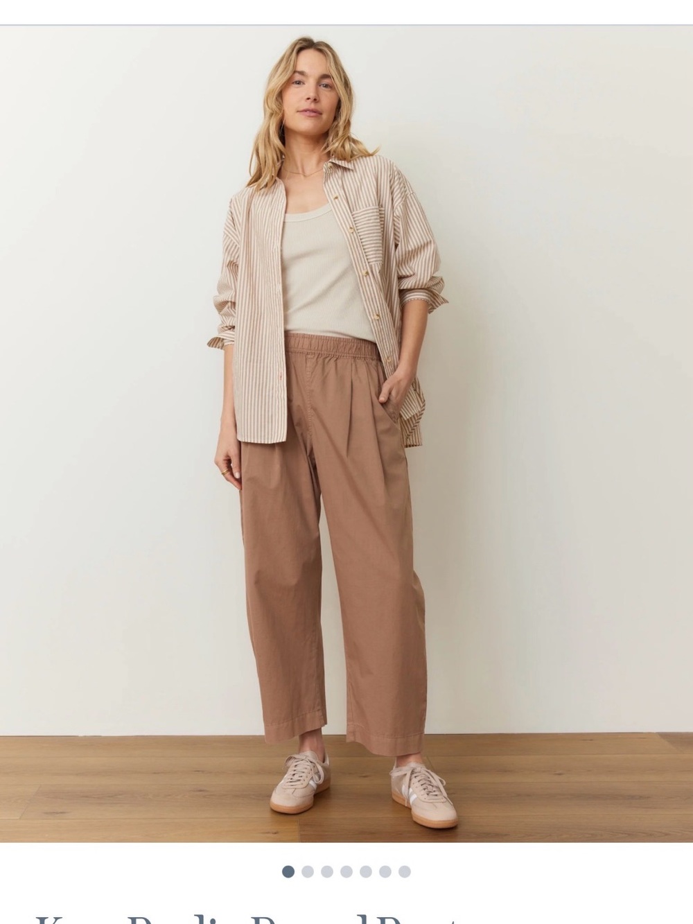 Marine Layer Relaxed Wide-Leg Crop Pants in Brown